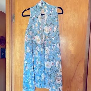 Oversized light blue shall with sleeve holes